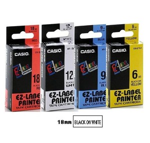 CASIO XR18WE1 LABEL TAPE 18mm (BLACK ON WHITE)
