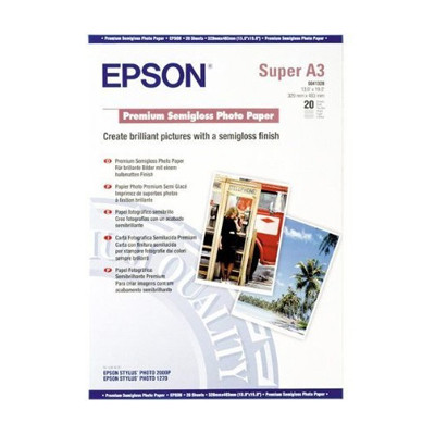 EPSON S041328 PREMIUM SEMI GLOSSY PHOTO PAPER A3+ (20 Sheets)