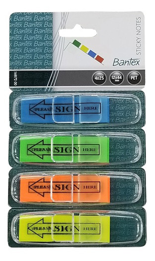 BANTEX 16872-00 STICKY NOTE - 4 PLS SIGN HERE ARROW (100's)