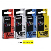 CASIO XR9YW1 LABEL TAPE 9mm (BLACK ON YELLOW)