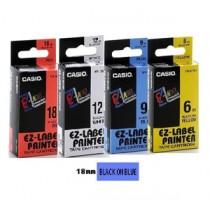 CASIO XR18BU1 LABEL TAPE 18mm (BLACK ON BLUE)