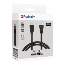 VERBATIM V1.4B HDMI TO HDMI CABLE 100CM – BLACK (66577)