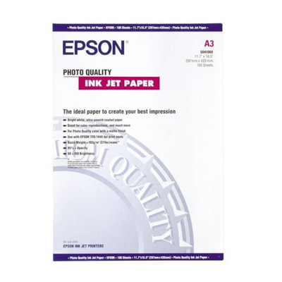 EPSON S041068 PHOTO QUALITY INKJET PAPER A3 (100 Sheets)