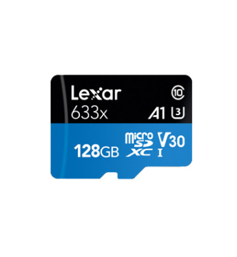 LEXAR MICROSDXC 633X 128GB W/SD ADAPTER U3  (LSDMI128BB633A)