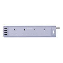 VERBATIM POWER STRIP 4 OUTLETS x 4 USB 17W 1.8M – PURPLE (66688)