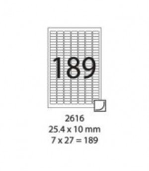 SMART LABEL 2616-20  25.4 x 10mm (189'S)