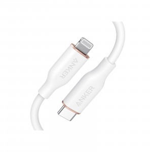 ANKER POWERLINE III FLOW 6FT/1.8M TYPE-C TO MFI LIGHTNING CBALE – WHITE(A8663)