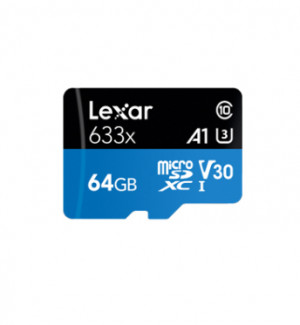 LEXAR MICROSDXC 633X 64GB W/SD ADAPTER U3  (LSDMI64GBB633A)