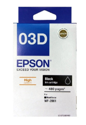EPSON C13T03D183 BLACK HIGH CAP INK CARTRIDGE FOR WORKFORCE 2861